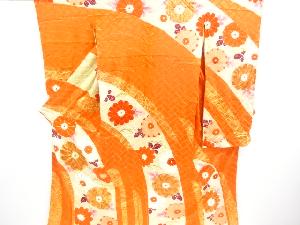 アンティーク　菊模様刺繍振袖
